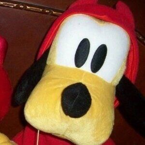 Disney Series 1 Plush Sitting Pluto in Devil Costume W/ Pumpkin Stuffed Animal